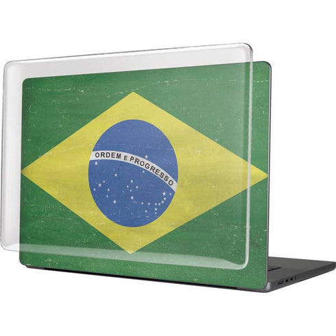 Brazil Flag Distressed MacBook Cases